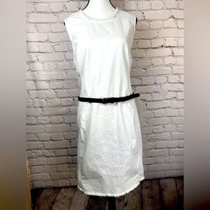Ralph Lauren White Denim Dress with belt, size 14